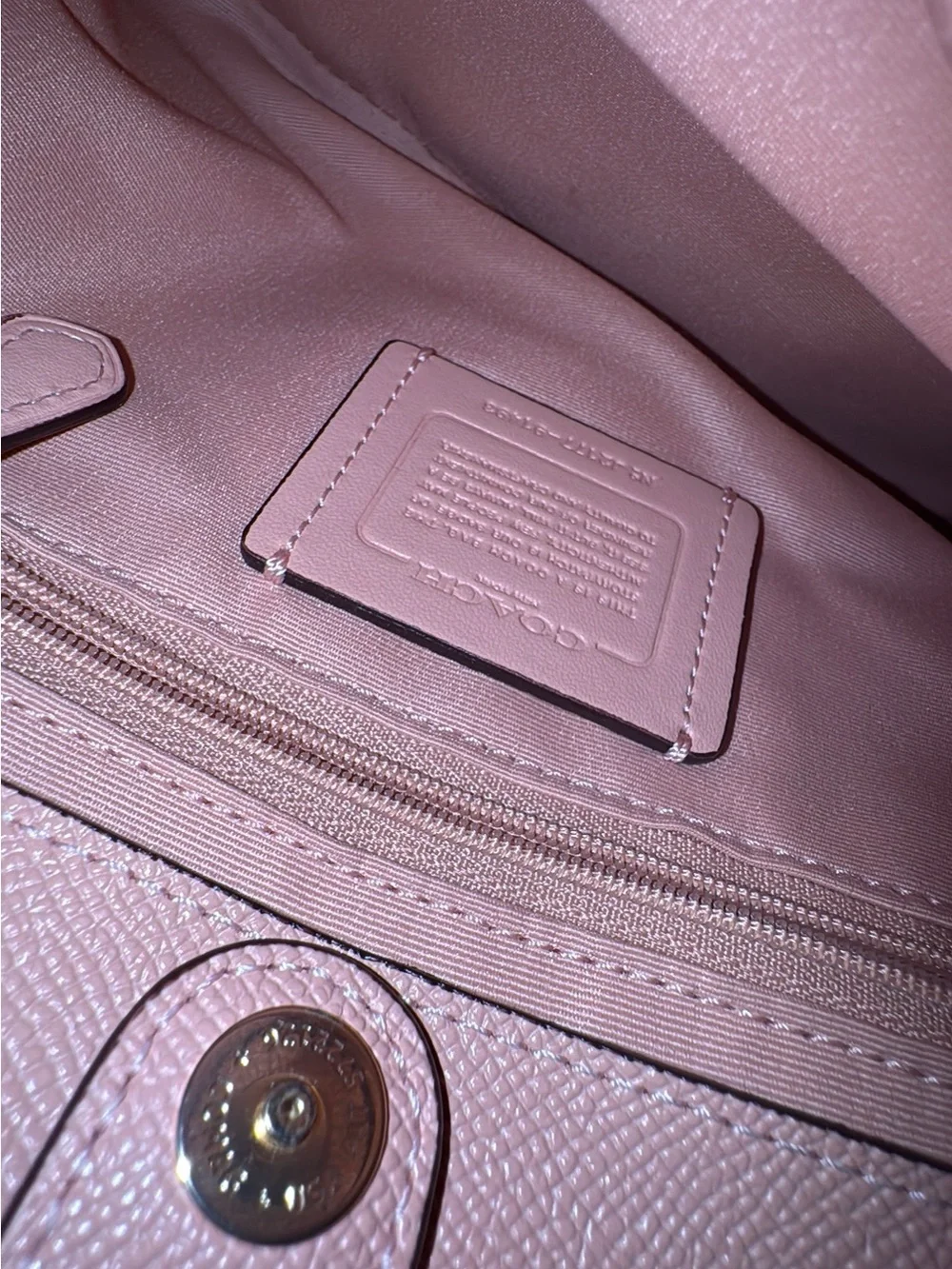 COACH Leather Shoulder Bag in Blush Pink